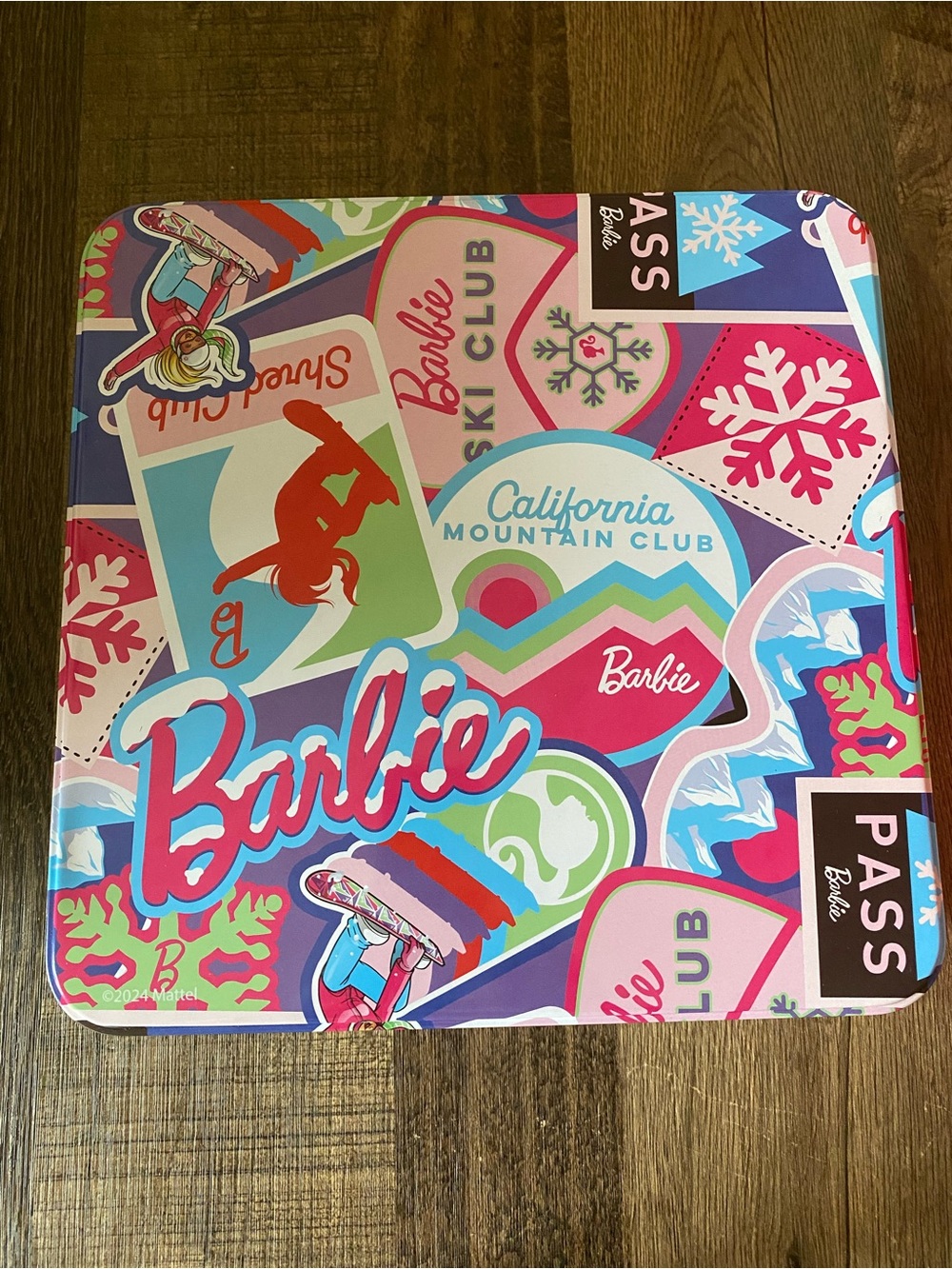 Barbie Ski Club Sticker-Print Collectible Tin - Pink Blue Multi 150 Piece Puzzle